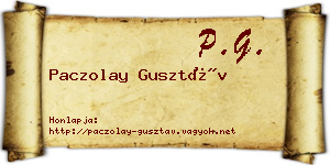 Paczolay Gusztáv névjegykártya